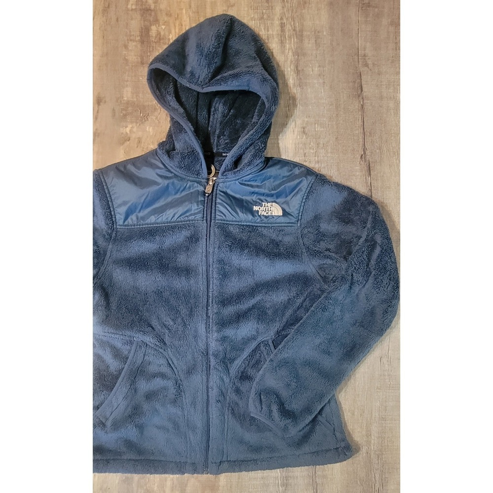 The North Face Womens Denali Hooded Fleece Jacket Blue Full Zip Small